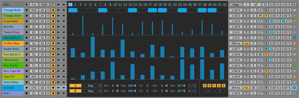Sequencer-Ki - a 16 Tracks Sequencer for Ableton Live 3 Sequencer Ki Screenshot 2