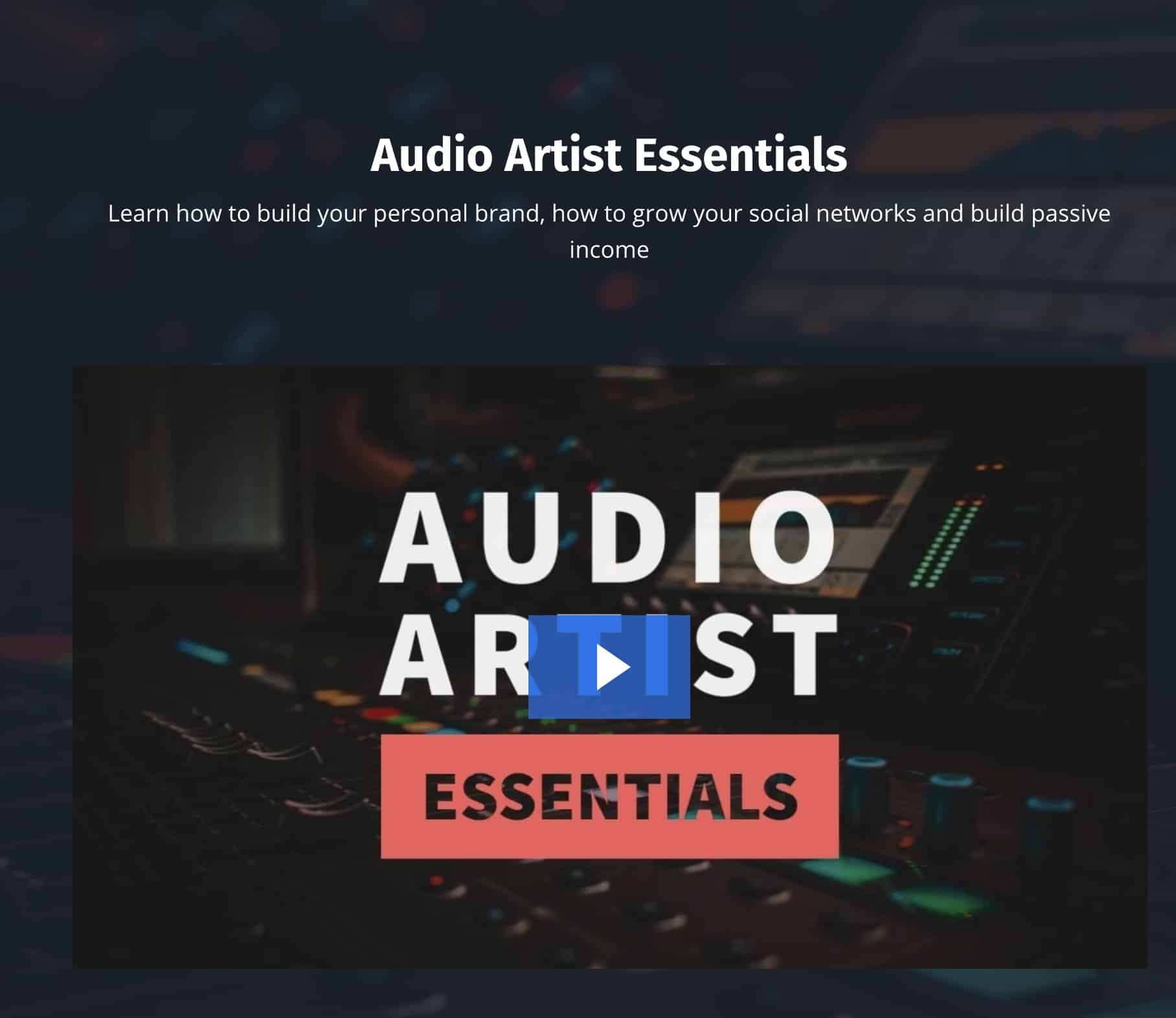 Audio Artist Essentials Course Available Now 31 Audio Artist Essentials Course Available Now Title