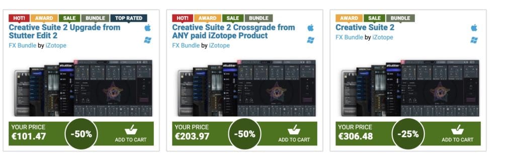 iZotope Creative Suite 2 Sale UP TO 50 OFF