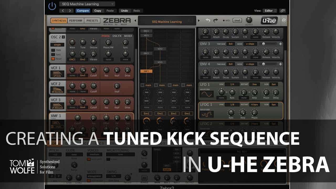 Creating A Patch In U-he Zebra – Tuned Kick Sequence