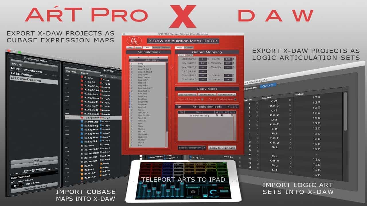 ART Pro X-DAW – Articulation Editor/Converter for Cubase,  Logic,  Magic OCR & iPad Sync