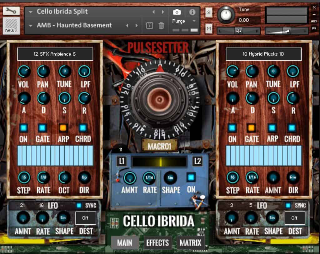 PulseSetter Sounds Cello Ibrida Cello Ibrida Split