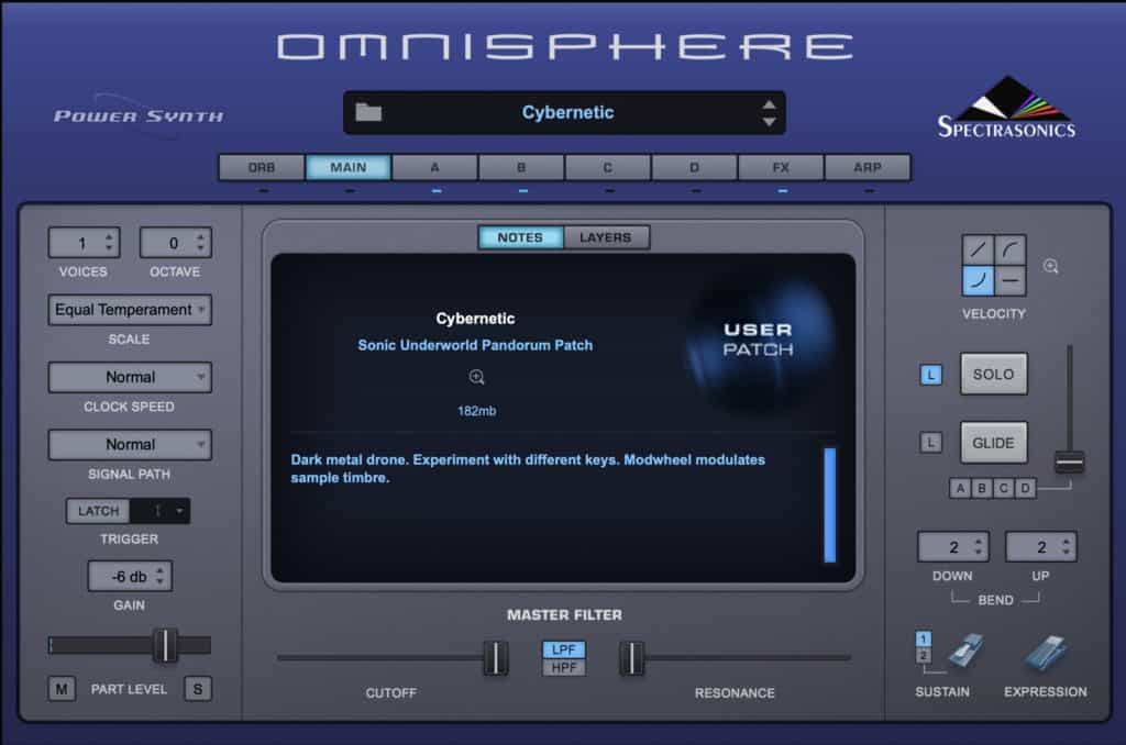 Pandorum for Omnisphere 2.6 by Luftrum UI