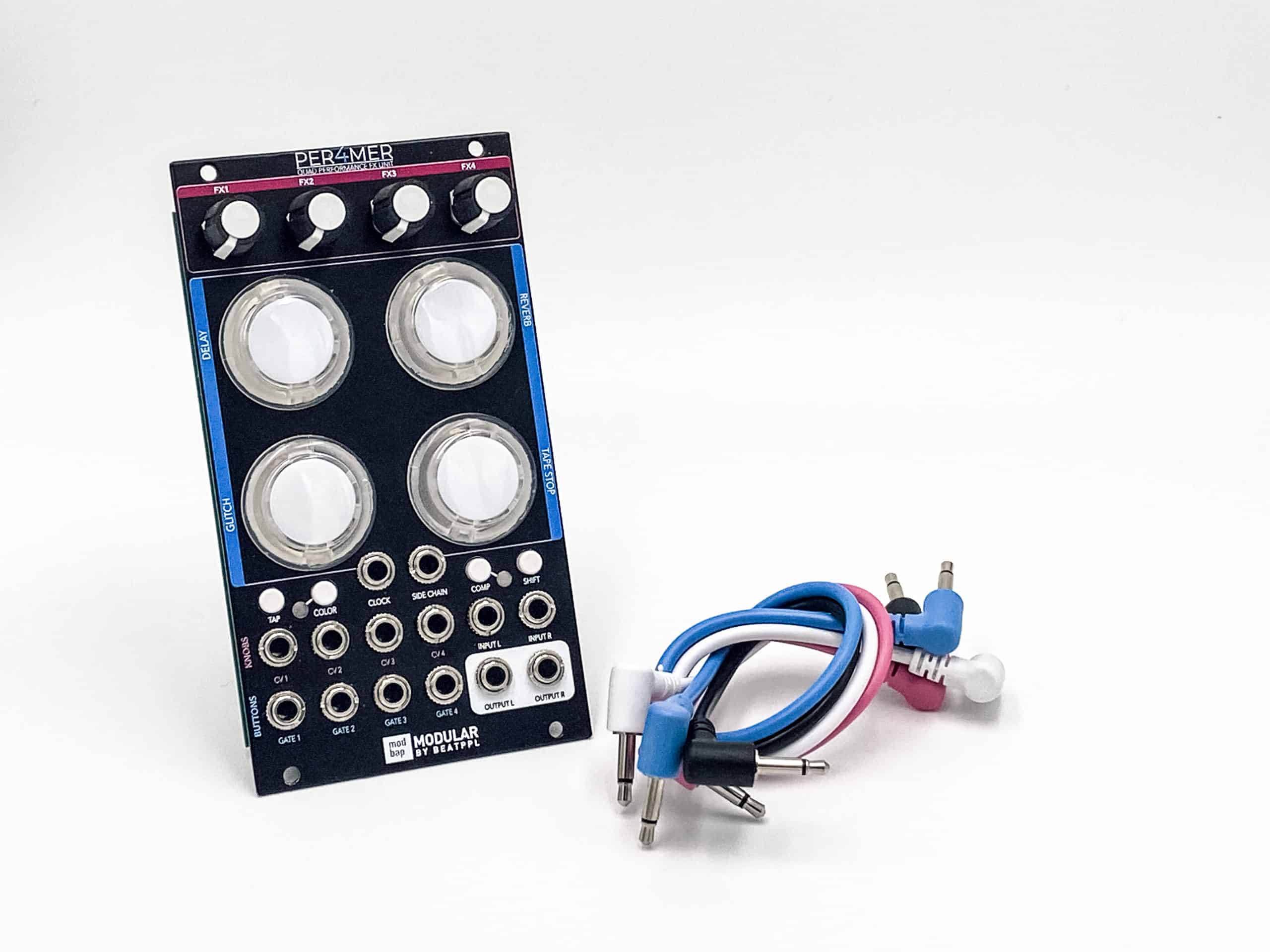 Modbap Modular's Quad Performance Effects Eurorack Module 31 Performer white retail scaled