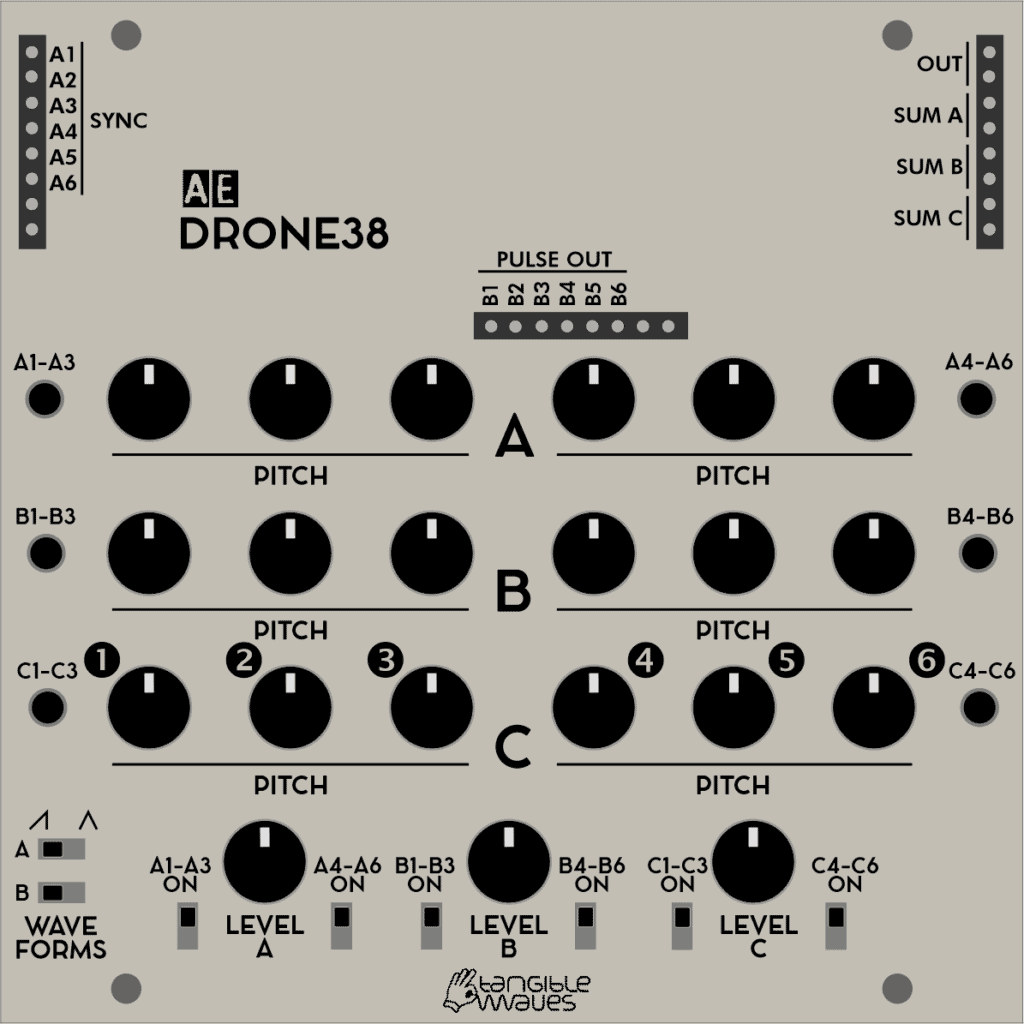 AE Modular New DRONE38 a Sound Generator with 18 Oscillators