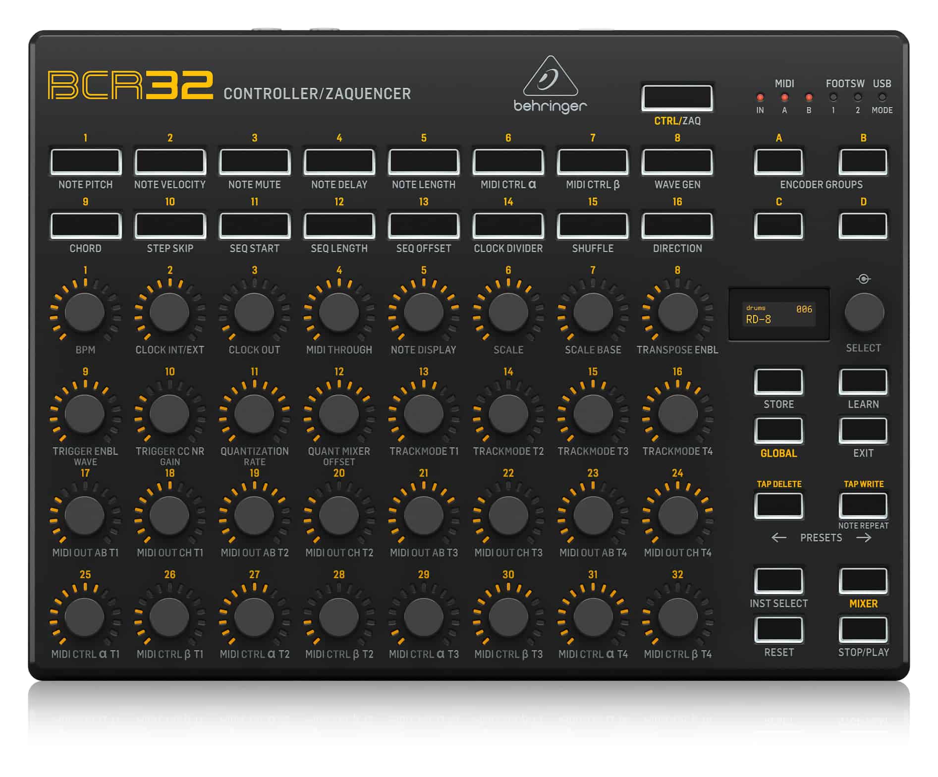 Behringer Looming BCR32 MIDI Sequencer & Controller 37 Behringer Looming BCR32 USB MIDI Controller Sequencer