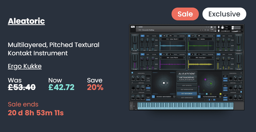 Aleatoric Metamorphic Movement – Multilayered, Pitched Textural Kontakt Instrument