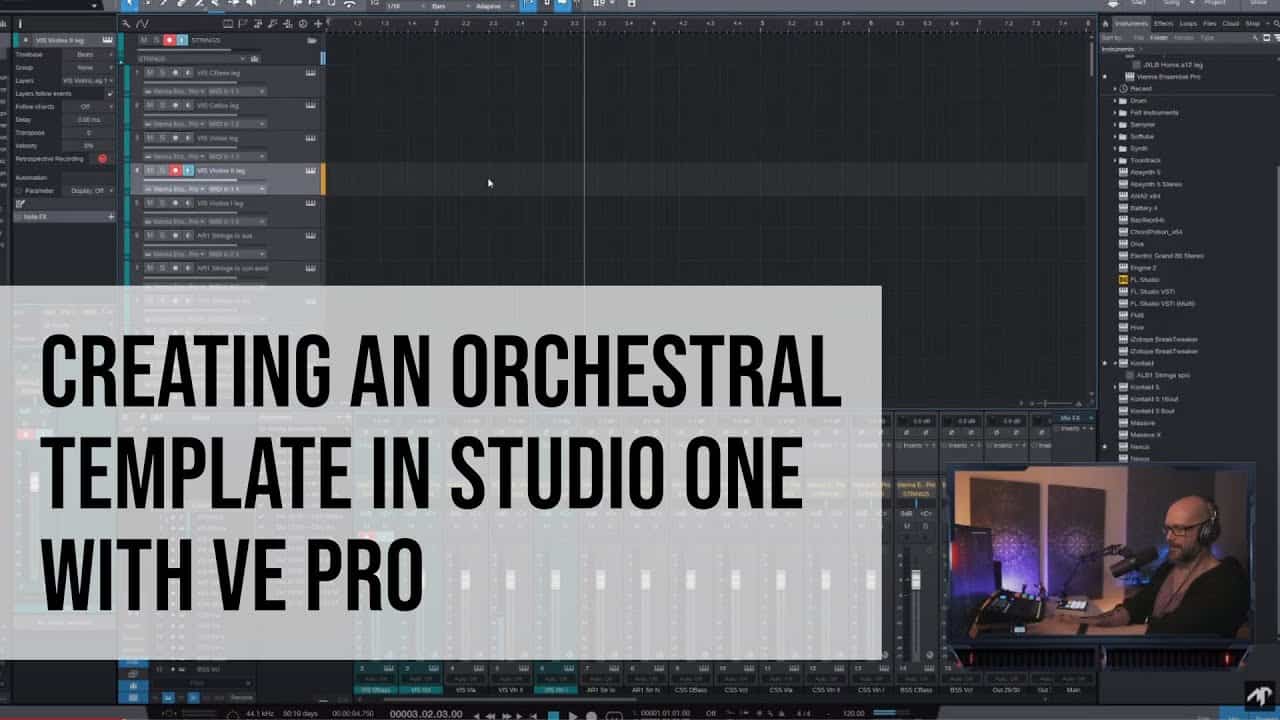 Creating an Orchestral Template in Presonus Studio One with Vienna Ensemble Pro