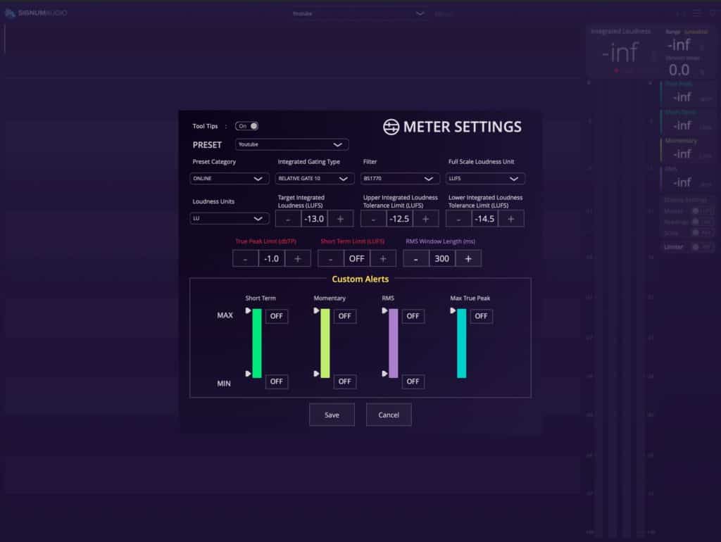 Signum Audio's New BUTE Loudness Suite 2 - Smart, Convincing Loudness Metering and True Peak Brickwall Limiter for Post-Production 45 BUTE Loudness Suite 2 Settings