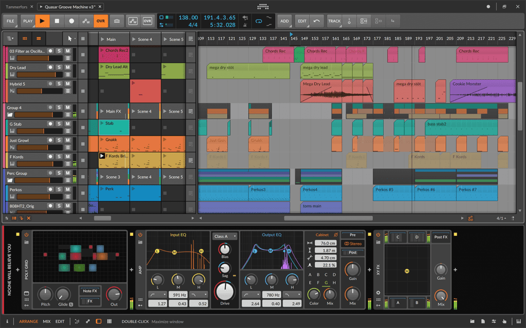 Bitwig BWS32 Screenshot Record and Arrange