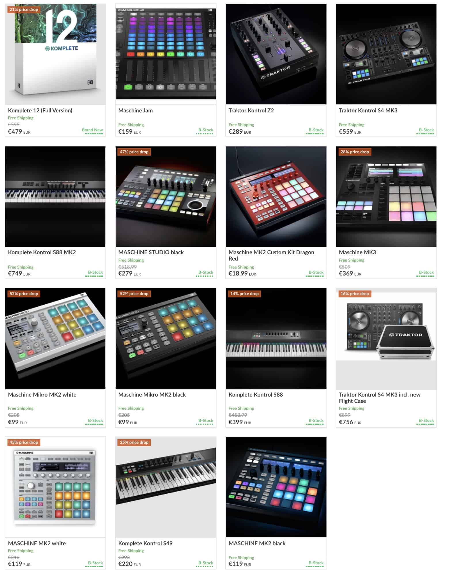 Native Instruments B-Stock up to 52% Price Drop