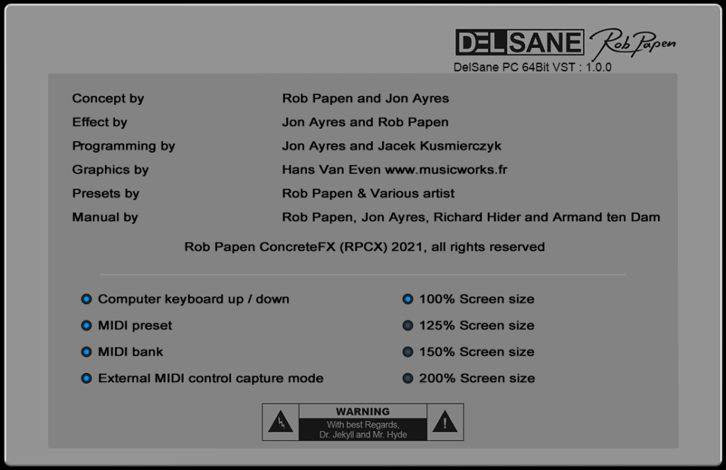 Rob Papen DelSane - Disruptive Split-Personality-Styled 64 RobPapen DelSane BackPanel