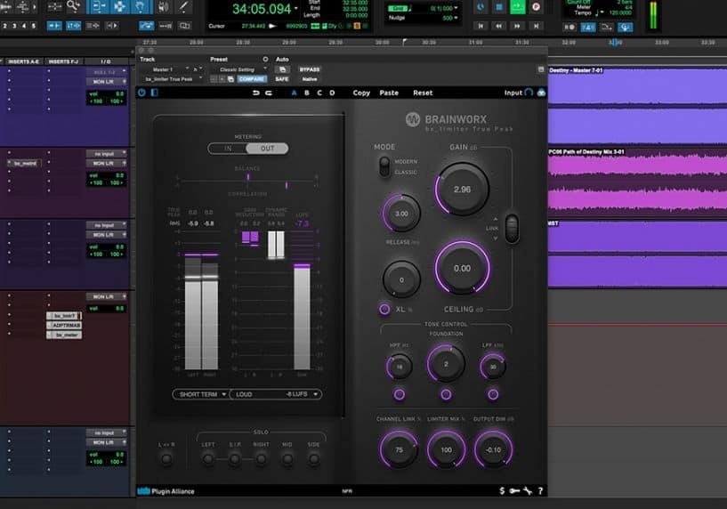 Brainworx bx_limiter True Peak Introductory Sale 49 original bx limiter True Peak DAW Screenshot pluginboutique