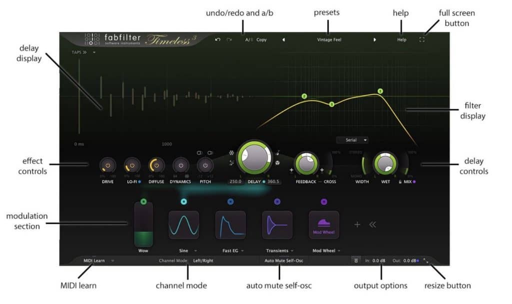 FabFilter New Timeless 3 and Vintage Tape Delay Plug in