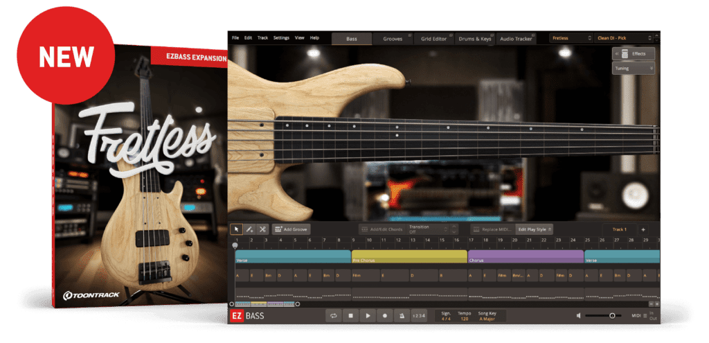 Toontrack Fretless EBX for EZBass - Welcome to a Bass for the Ages 3 Toontrack Fretless EBX for EZBass fretless start