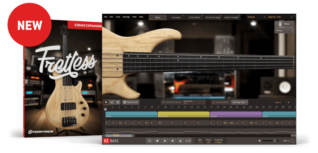 Toontrack Fretless EBX for EZBass fretless start