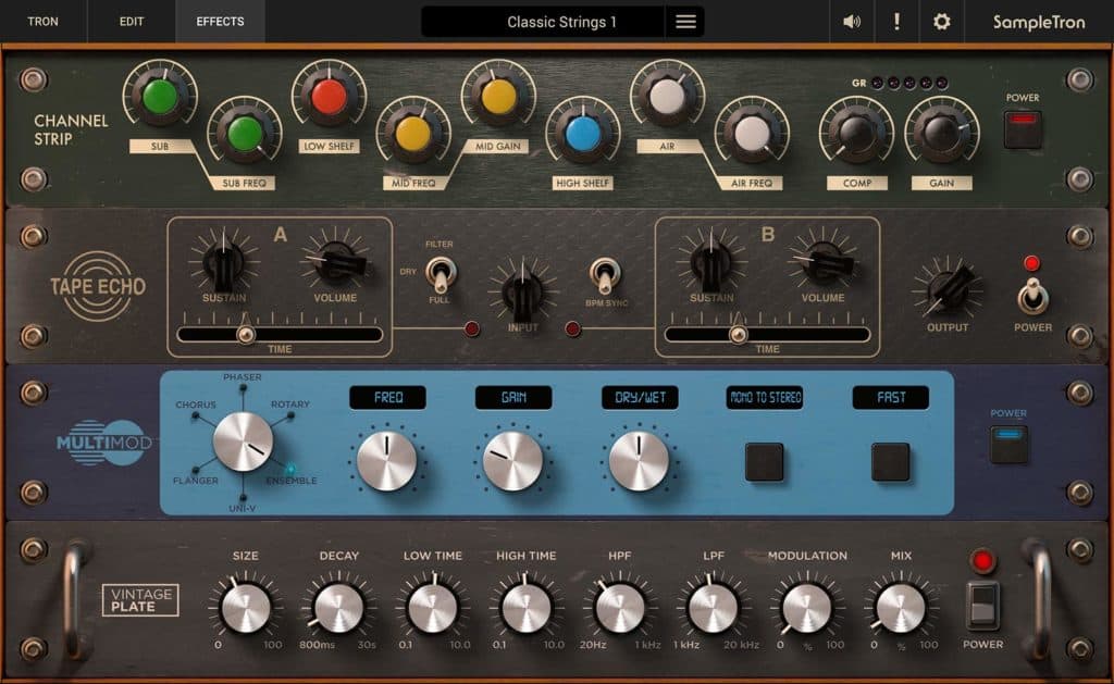 SampleTron 2 Deep Sampled Mellotron and Chamberlin Tapes 5 sampletron2 effects@2x