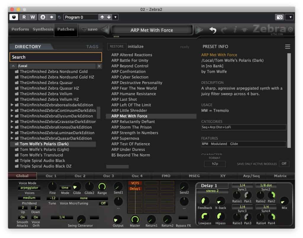 Polaris - LIGHT & DARK CINEMATIC PRESETS FOR U-HE ZEBRA 3 Polaris for U he Zebra