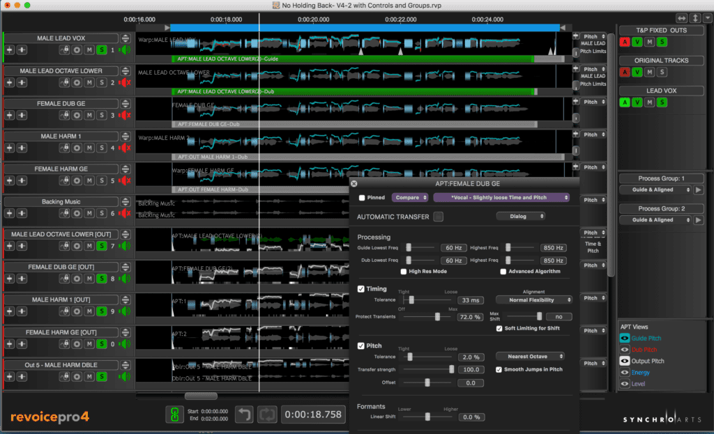 Synchro Arts Updates Revoice Pro 4.3 With Groundbreaking New Smartalign Technology 4 Revoice 4.2 with APT Control and Process Groups