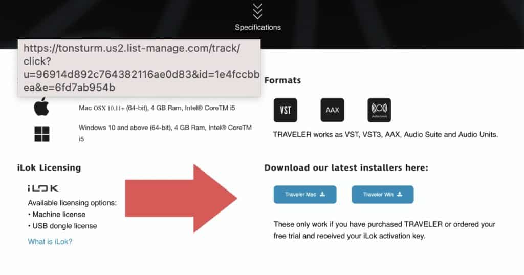 Download your installers from the following location on the TRAVELER Product site.