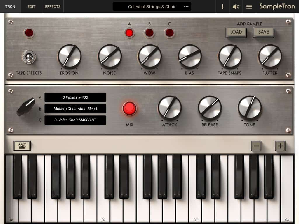 IK Multimedia Releases SampleTron 2 for iPad 6 ikc L sampletron2ipad 4 M400 Closed