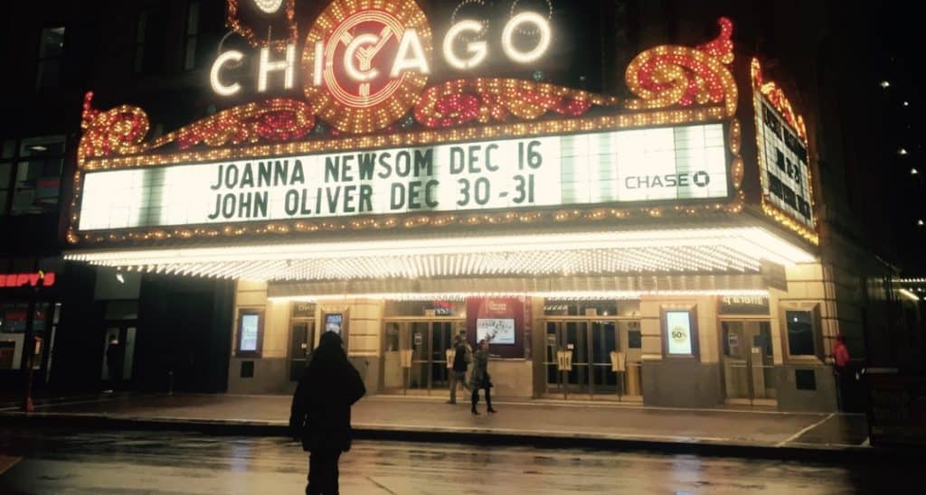 Chicago Movie Theater during Nighttime