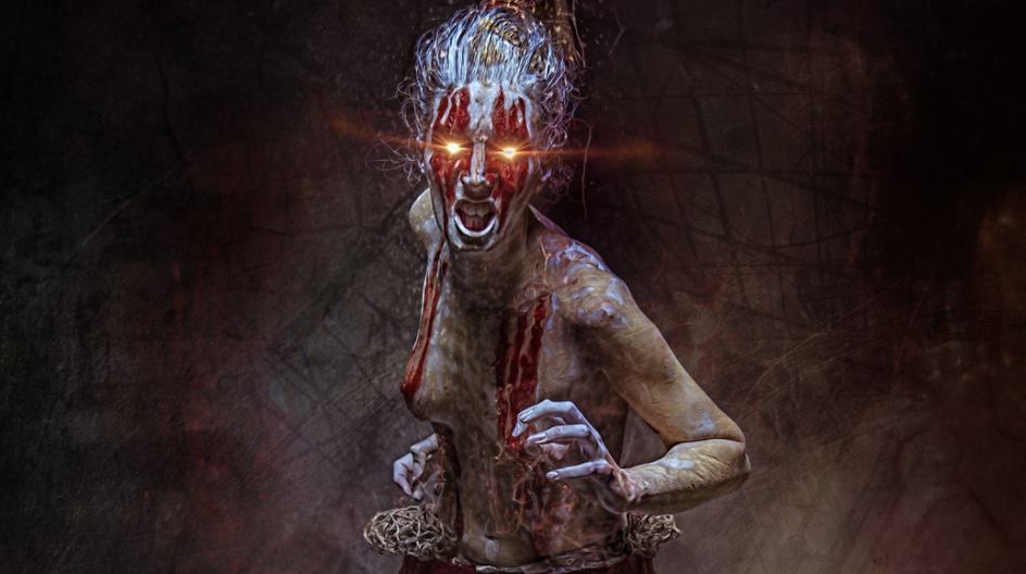 Review of Omen - A Kontakt Library Based on Ritual Voices and Epic War Chants 3 Horror Illustration Of Scary Woman