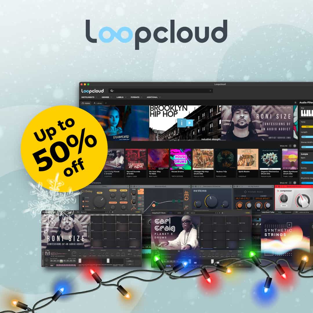 Unwrap the BEST EVER Christmas Sale: Loopcloud Annual Plan 48 1080x1080 LC Xmas 21 Social Ad