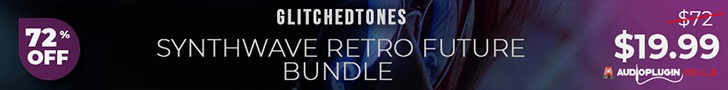 Synthwave Retro Future Bundle by Glitchedtones An Essential Versatile Toolkit is Unbeatable 728X90