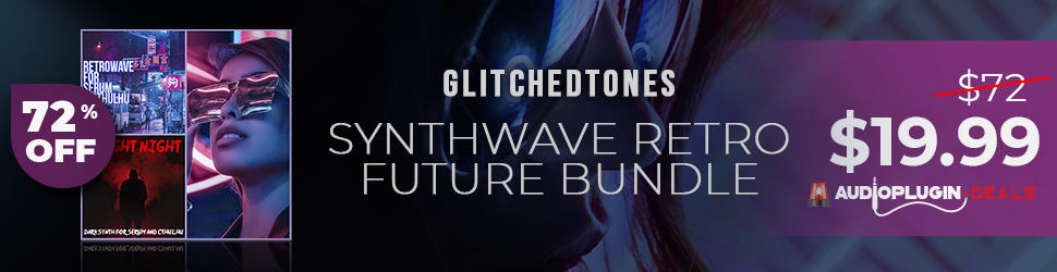 Synthwave Retro Future Bundle by Glitchedtones An Essential Versatile Toolkit is Unbeatable 970x250 1