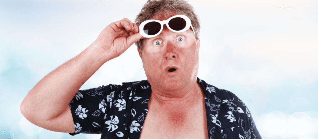 How to Record the Ocean Sounds 5 Sunburned Man with Sunglasses Lines 2