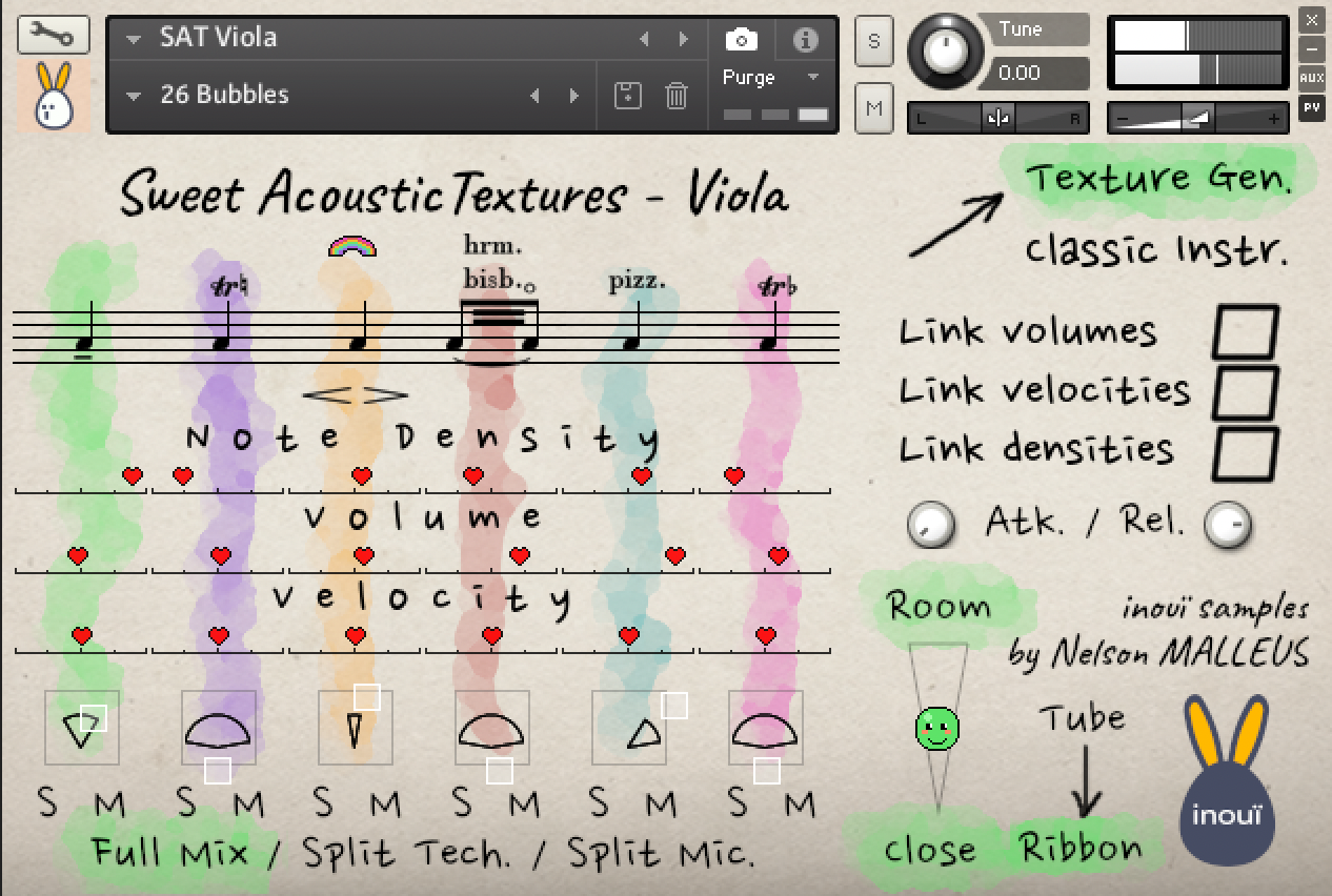 Sweet Acoustic Textures Viola: A Virtual Instrument and Random Acoustic Textures Generator