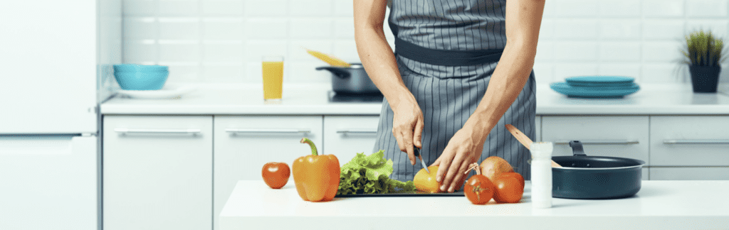 Young Man Preparing Ingredients for Cooking