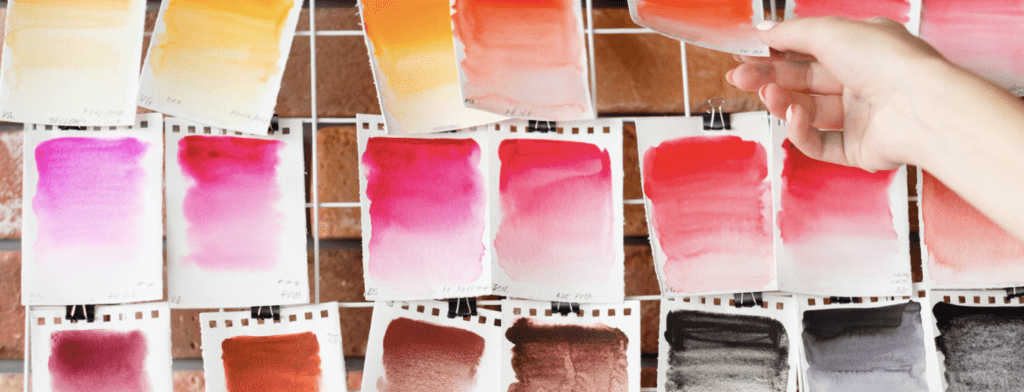 watercolor swatch selection background ink mix art