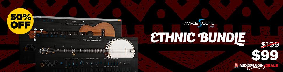 Ethnic Bundle by Ample Sound Sampled on Deering Sierra Banjo and Kamaka HF 3 Ukulele 970x250 1