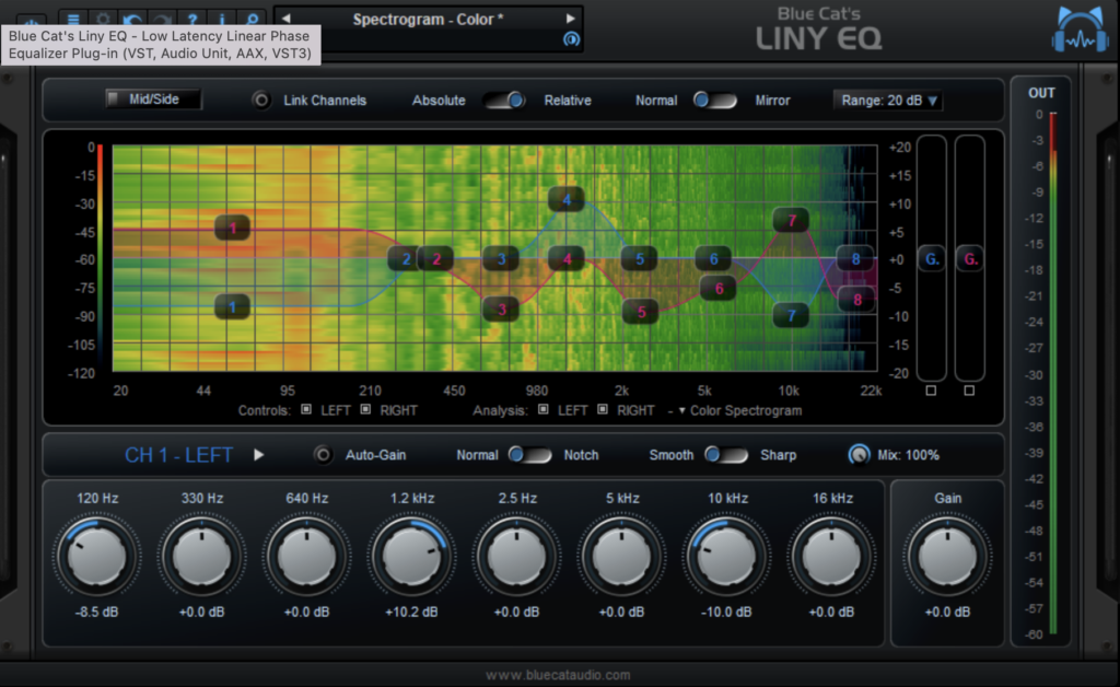 The Best EQ Plugins to Shape Your Mix 65 Blue Cats Liny EQ by Blue Cat Audio