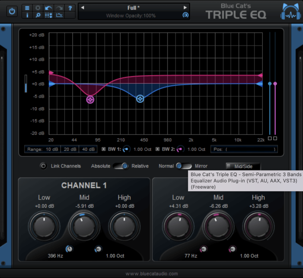 The Best Free EQ Plugins for 2022: Audio Frequency Sculpting Essentials 4 Blue Cats Triple EQ