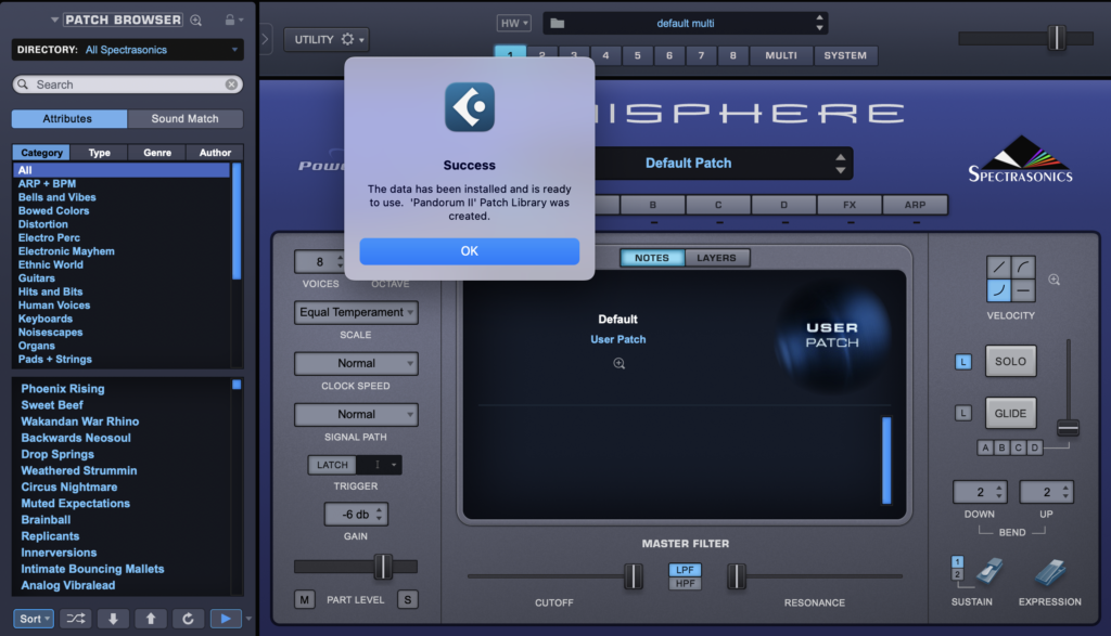 Pandorum II installed in Omnisphere 2