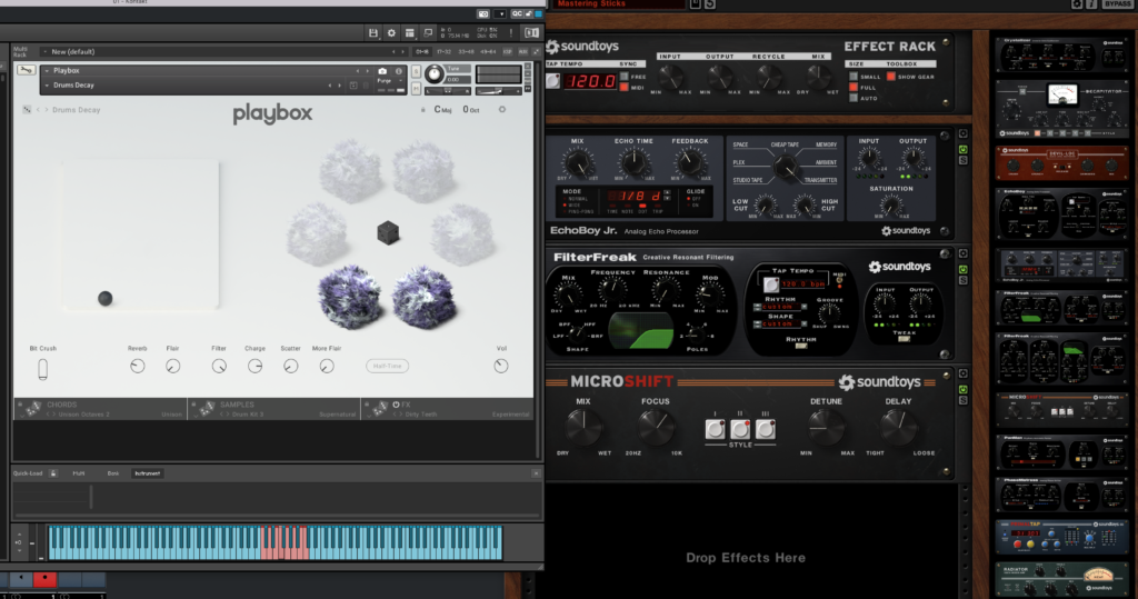 Playbox by Native Instruments with Cinematic Drums Preset Packs for the Soundtoys Effect Rack