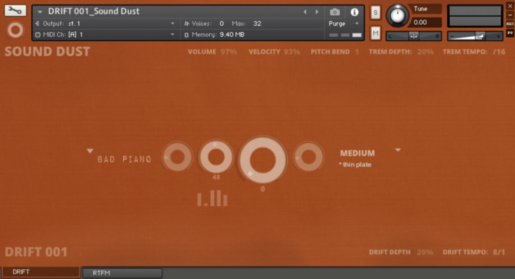 Sound Dust DRIFT001 UI