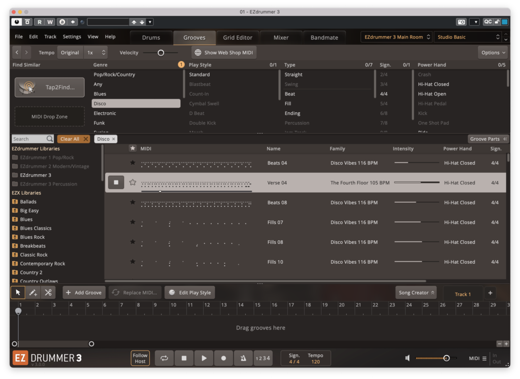 EZdrummer 3 Grooves MIDI Library