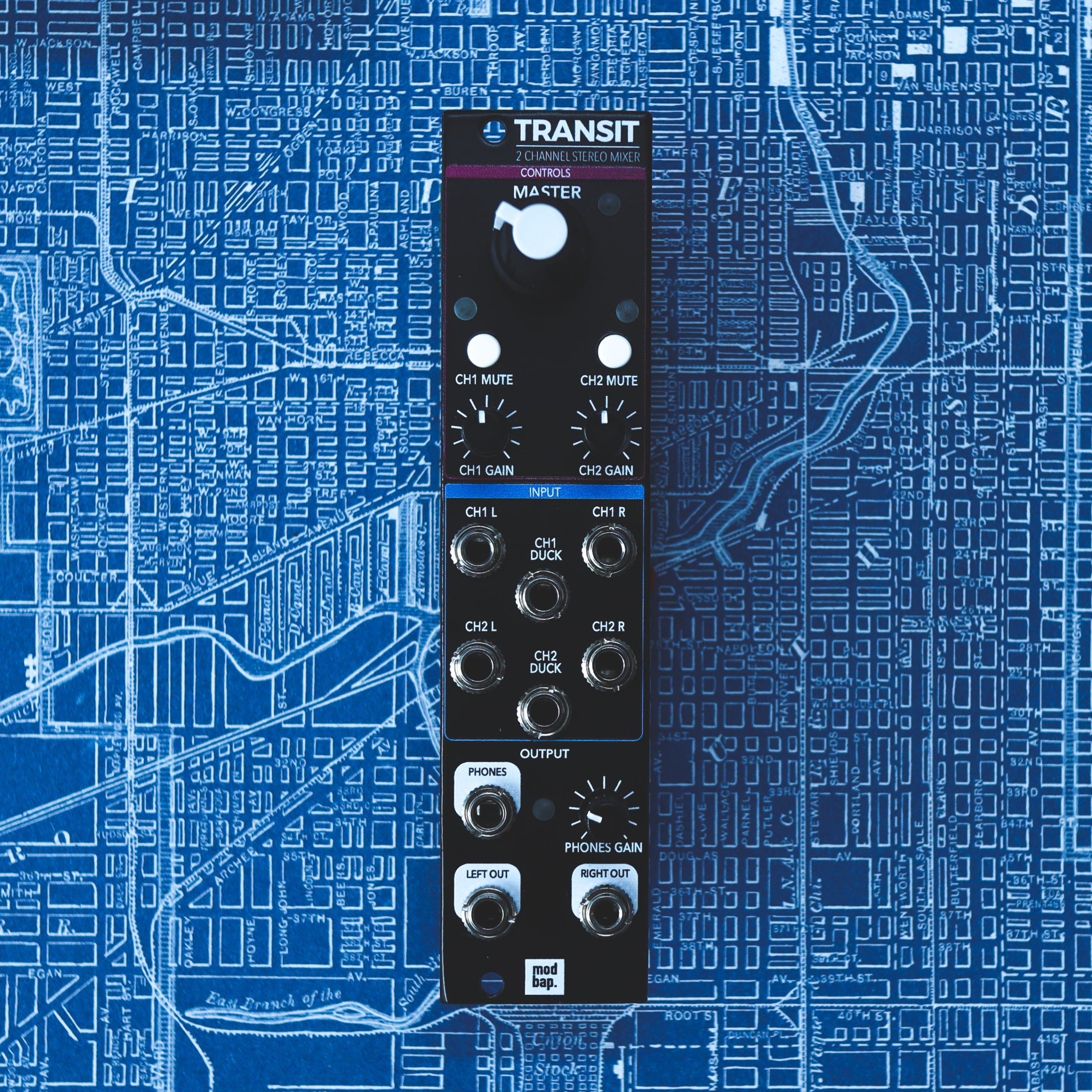 Transit Eurorack Mixing – The All-Analog Stereo Signal Processor with Dual Mono Channel Lanes and Ducking Input