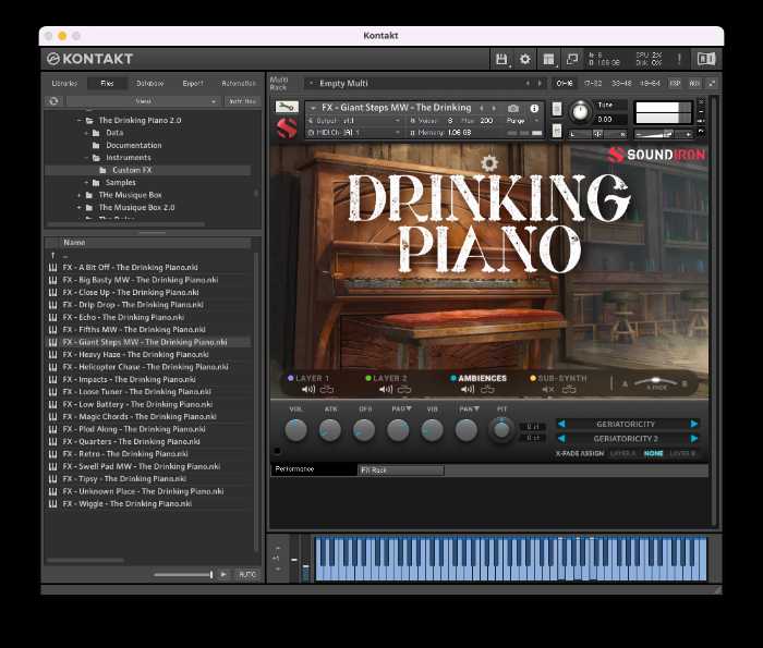 The NEW Drinking Piano 2.0: Tuned and Untuned Pianos, Bench Creaks, Plucks, Pedal Noises, SFX, Atmospheric Pads, Drones, Evolving Textures! 4 Drinking Piano 2.0