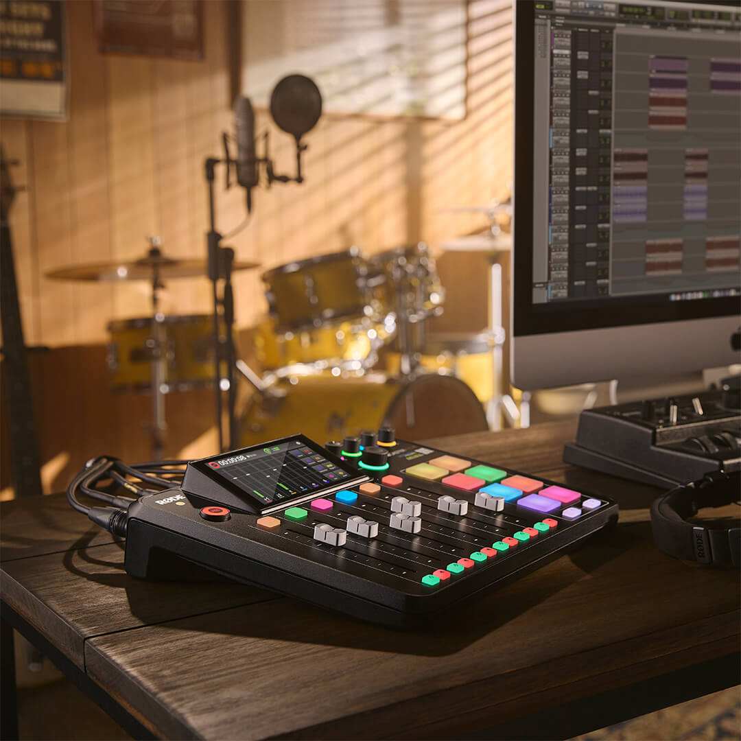 rode rodecaster pro II insitu musician garage 3 quarter on table 3 2022 1080x1080 rgb 1