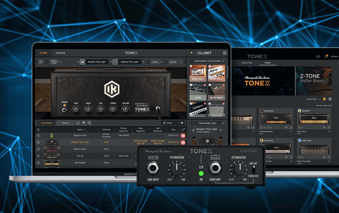 AmpliTube TONEX Powered by AI Machine Modeling Technology 37 IK Multimedia Releases AmpliTube TONEX Powered by AI Machine Modeling Technology