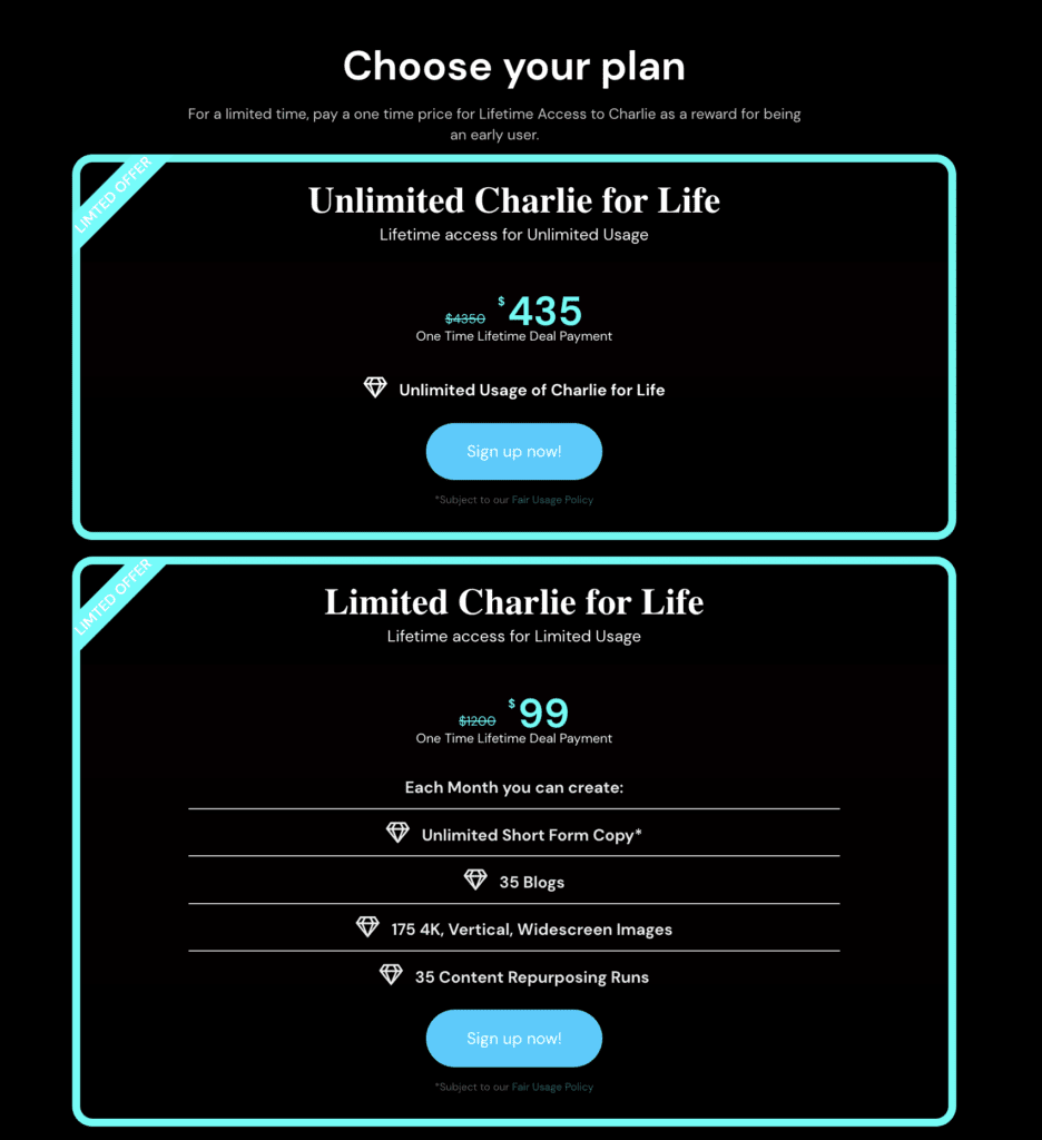 GoCharlie.Ai AI Writer Lifetime Deal 4 Lifetime Access to Charlie