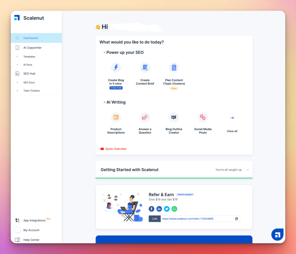 The Future of Content Creation Is in the Hands of AI Writers 9 Scalenut UI