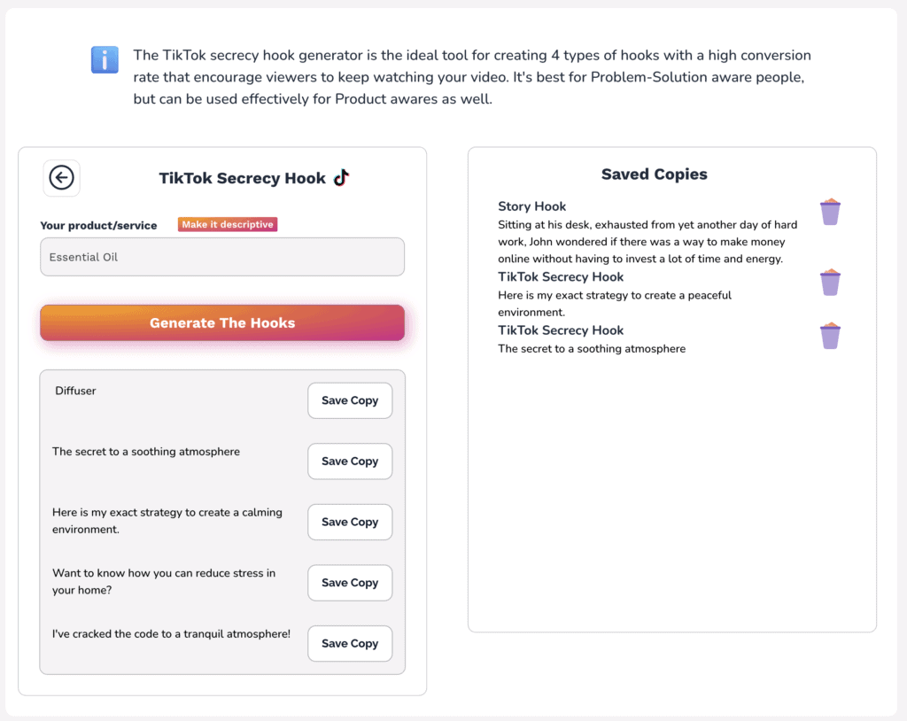 CopyWise TikTok Secrecy Hook