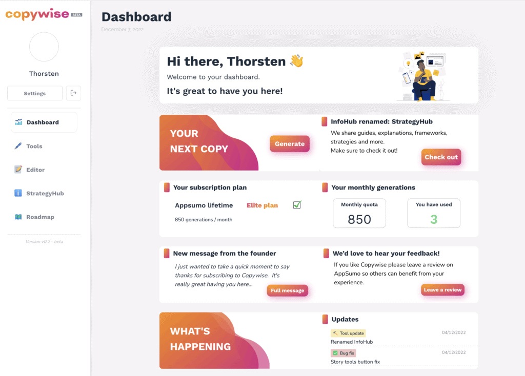 Copywise.AI: Create Ads Tailored to Each Audience Segment 3 Copywise UI