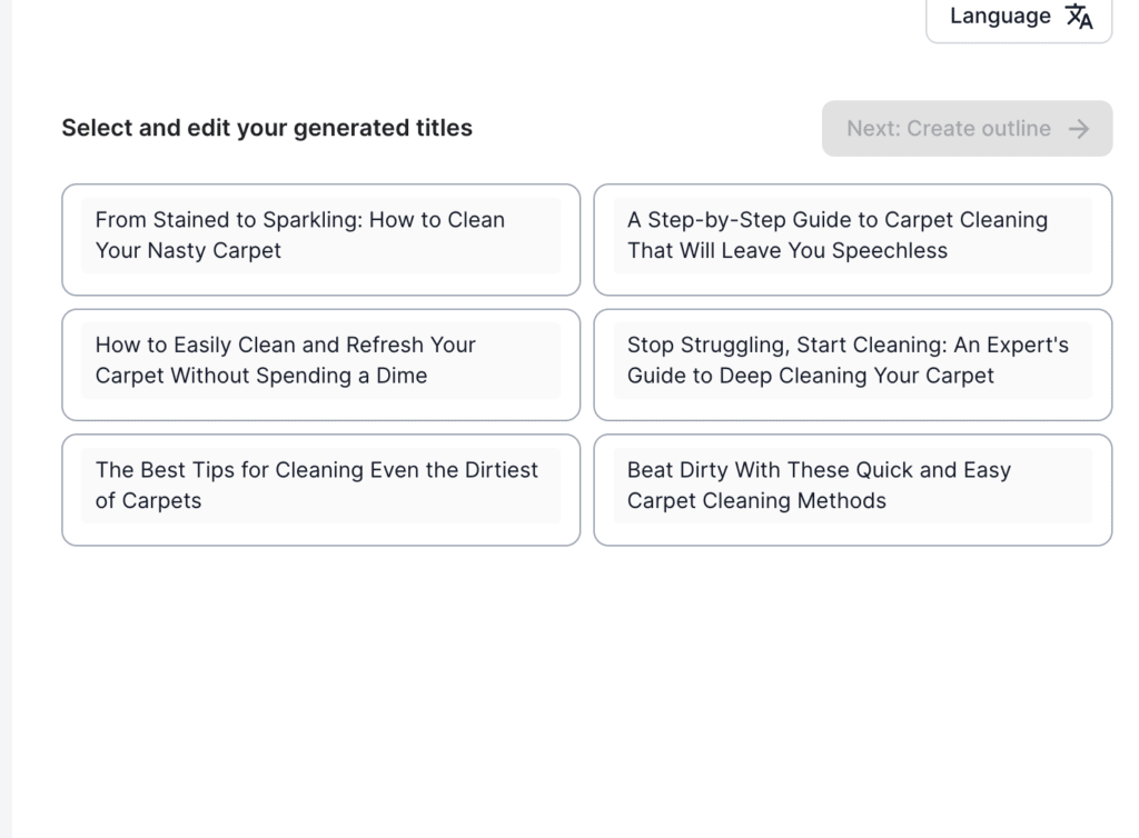 Select and edit your generated titles